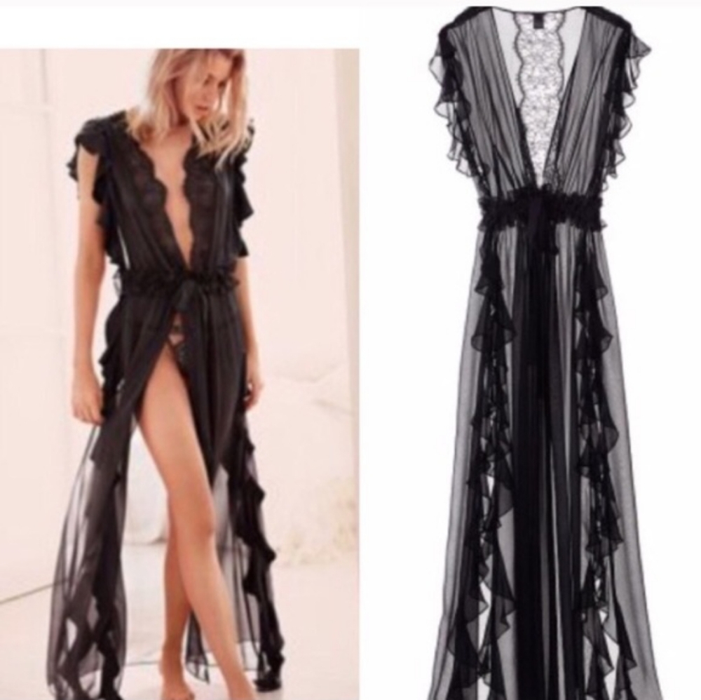 Victoria's Secret designer ruffle lace kimono robe